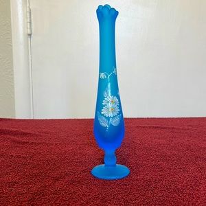 A 10 1/2 Senton handpainted vase blue